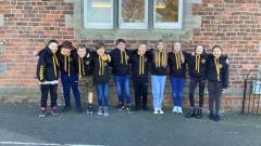 Children with their leavers hoodies on 