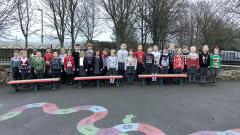 All of Class 2 wearing their Christmas jumpers