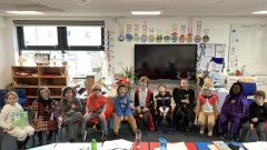 Class 2 children dressed as their favourite book characters 