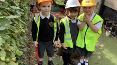 Children dressed as builders