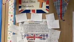 School ethos statement display in class 3