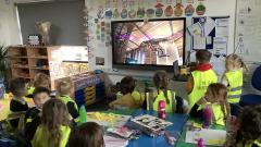Watching a virtual tour of the National History Museum