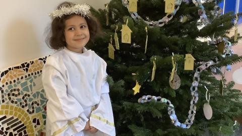 Children dressed in nativity costumes