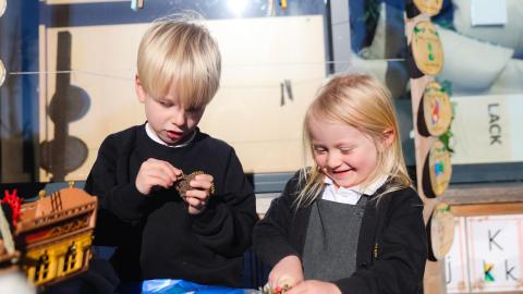 Reception Pupils exploring