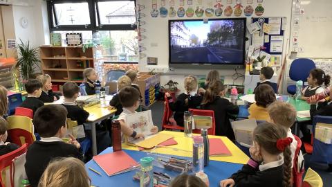 Class 2 watching The 2 minute silence on BBC iplayer