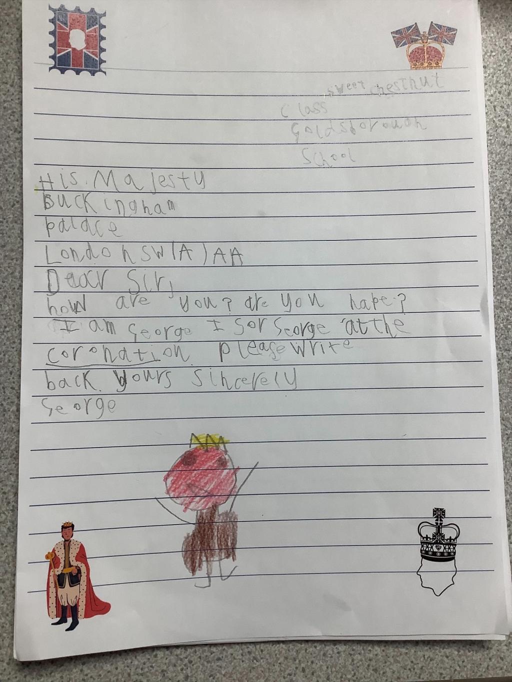 Letters to king charles iii goldsborough ce primary school