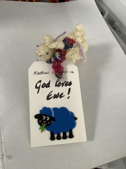 Colin the Sheep was dropped off at school by Rev. Stroma