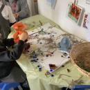 Loose parts island and girl 