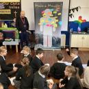 Class 3 with author Daniel Ingram brown making a monster 