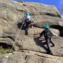 Rock climbing at Brimham Rocks 