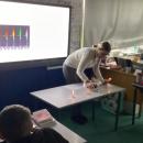 Teacher carrying out flame test experiment 