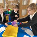 Pupils testing properties of materials