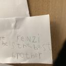 “Kenzi he is the best big brother” write a class 3 child