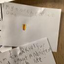 “My tooth came out” writes one class 3 child