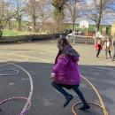 Team building game in the playground 