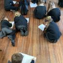Class 3 pupils writing in the author workshop