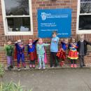 Children dressed as super heroes 