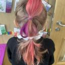 A child brightly coloured hair