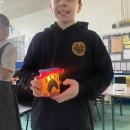 Child with his project 